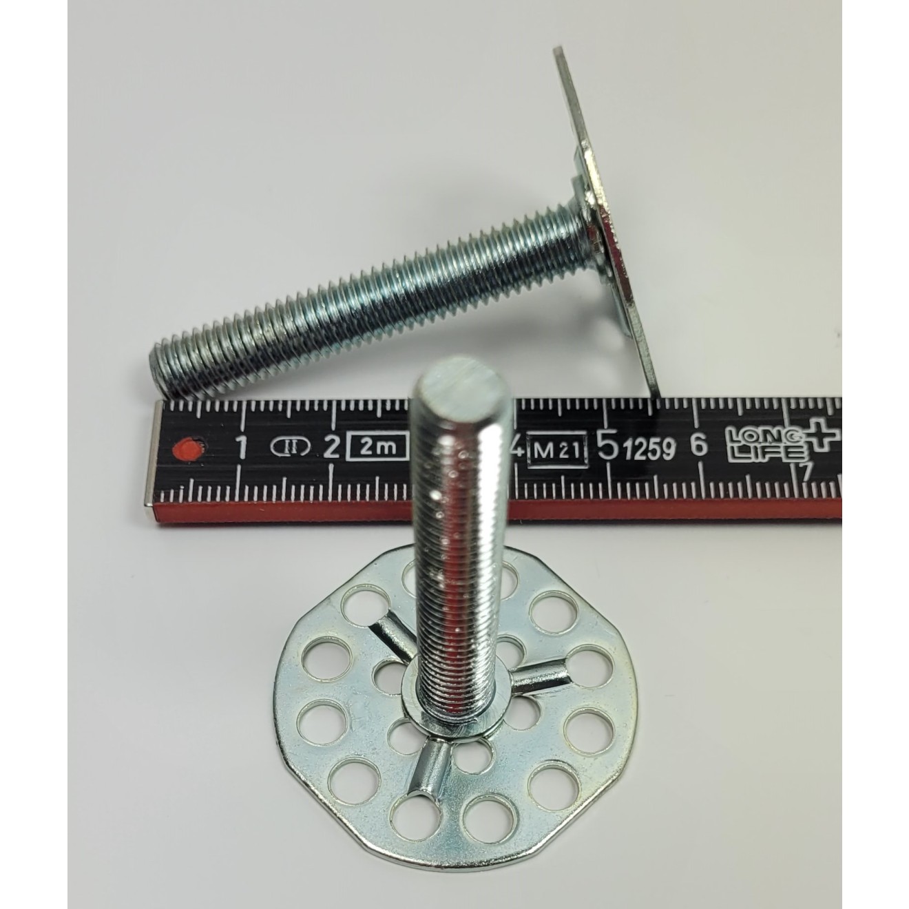 Mild steel fasteners, male threaded stud M8x50