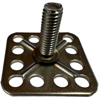 Befestigungselemente Edelstahl, Gewindebolzen Außengewinde M6x20, Grundplatte 30x30mm